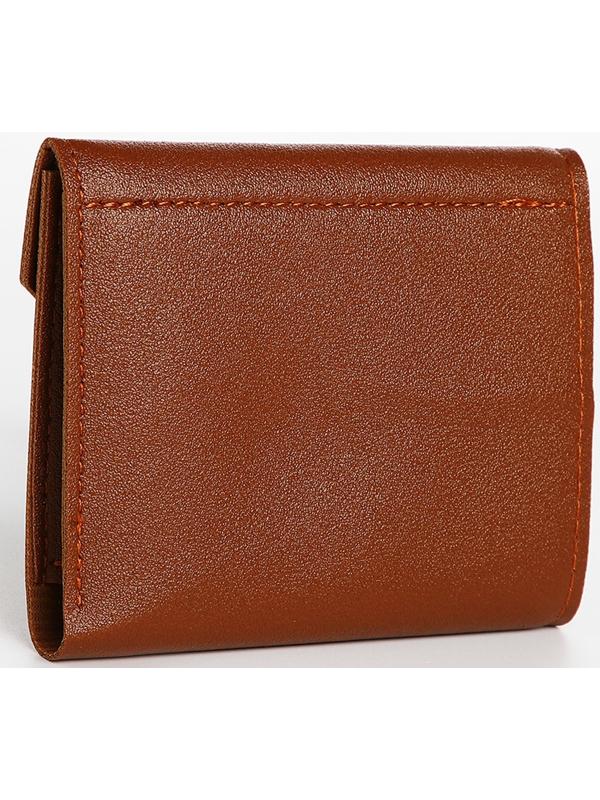 Кошелёк на кнопке, цвет коричневый