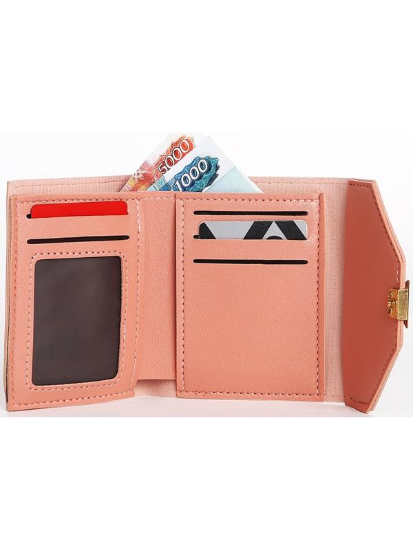 Кошелёк на кнопке, цвет розовый