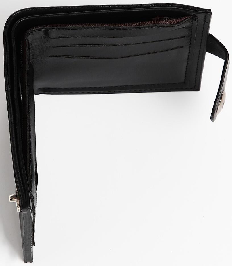 Портмоне мужское на магните, отдел для купюр, для карт, для монет, цвет черный