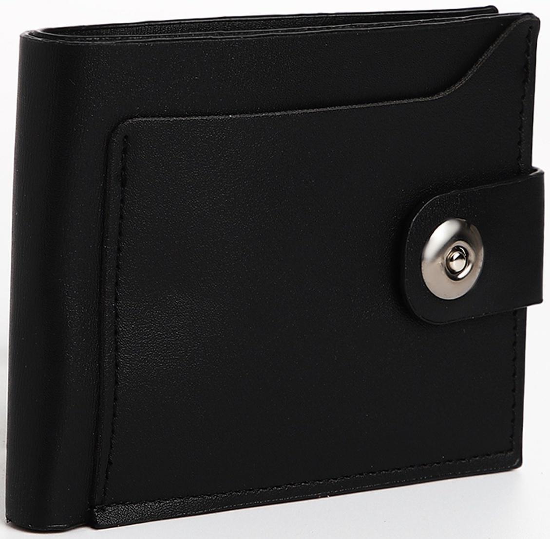Портмоне мужское на магните, отдел для купюр, для карт, для монет, цвет черный