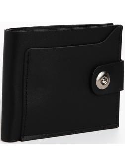 Портмоне мужское на магните, отдел для купюр, для карт, для монет, цвет черный
