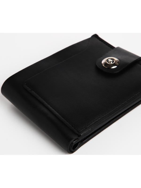 Портмоне мужское на магните, отдел для купюр, для карт, для монет, цвет черный