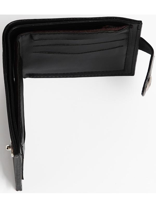 Портмоне мужское на магните, отдел для купюр, для карт, для монет, цвет черный