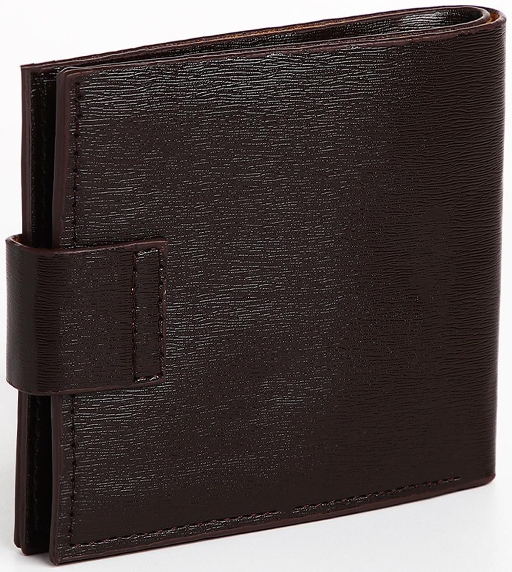Портмоне мужское на магните, отдел для купюр, для карт, для монет, цвет коричневый