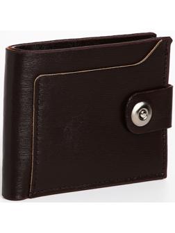 Портмоне мужское на магните, отдел для купюр, для карт, для монет, цвет коричневый
