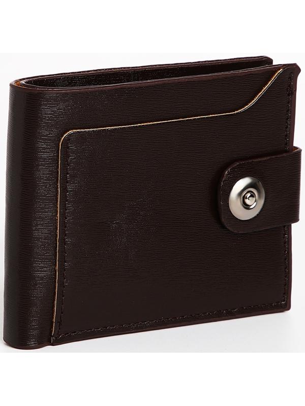 Портмоне мужское на магните, отдел для купюр, для карт, для монет, цвет коричневый