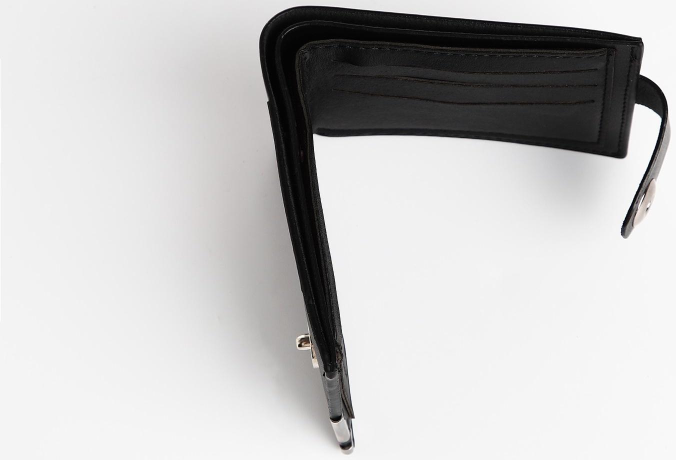 Портмоне мужское на магните, отдел для купюр, для карт, для монет, цвет чёрный