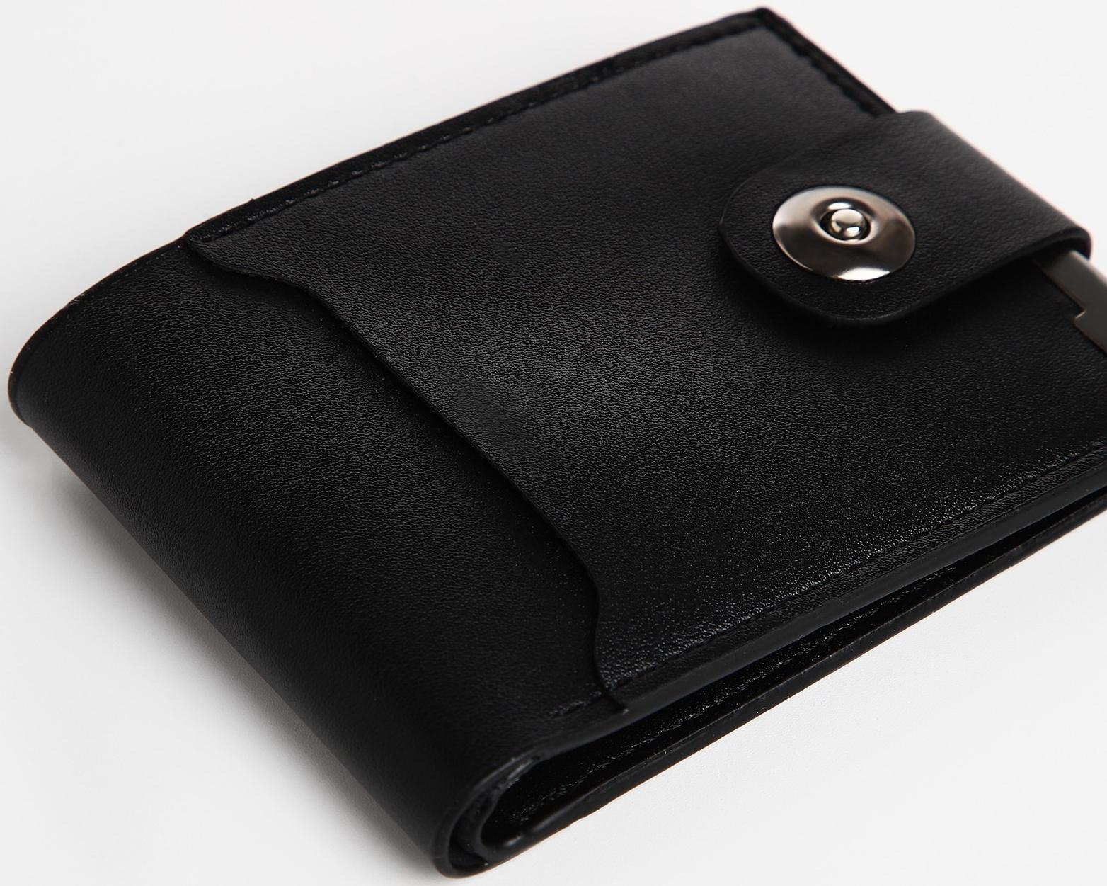Портмоне мужское на магните, отдел для купюр, для карт, для монет, цвет чёрный