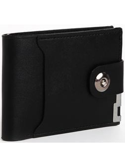 Портмоне мужское на магните, отдел для купюр, для карт, для монет, цвет чёрный