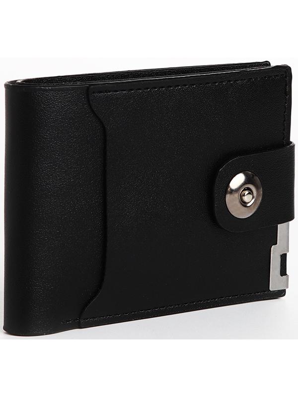 Портмоне мужское на магните, отдел для купюр, для карт, для монет, цвет чёрный