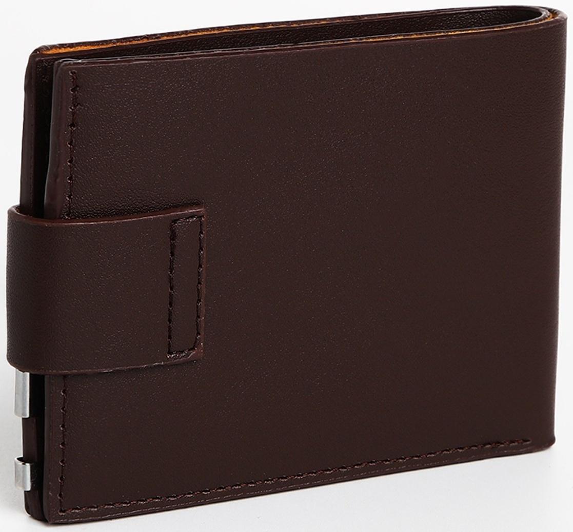 Портмоне мужское на магните, отдел для купюр, для карт, для монет, цвет коричневый