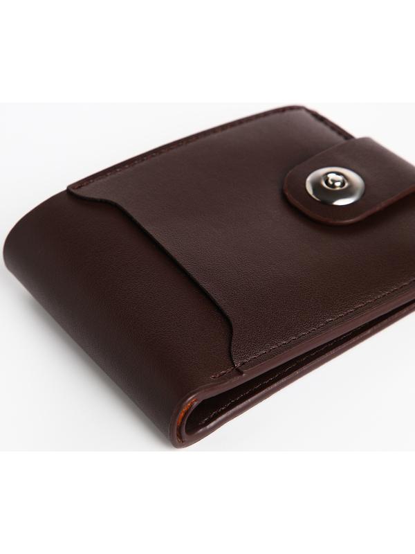 Портмоне мужское на магните, отдел для купюр, для карт, для монет, цвет коричневый