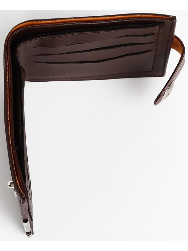 Портмоне мужское на магните, отдел для купюр, для карт, для монет, цвет коричневый