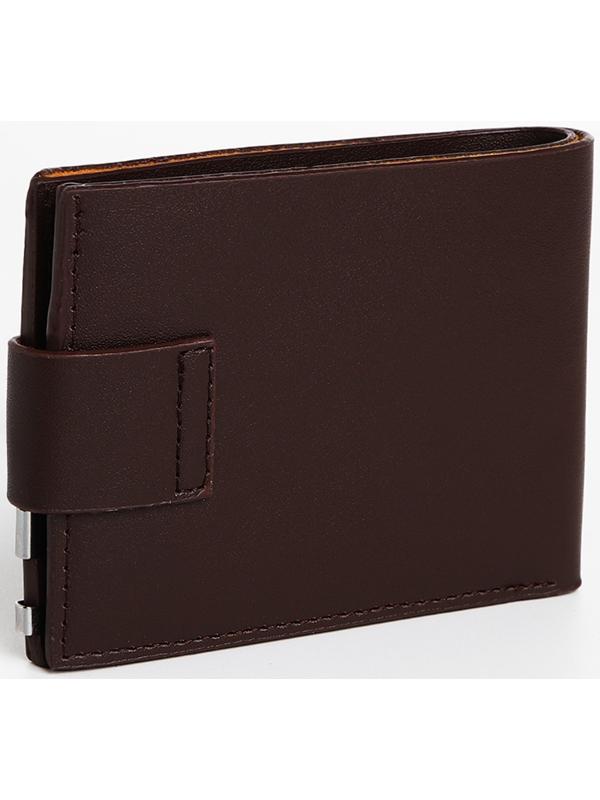 Портмоне мужское на магните, отдел для купюр, для карт, для монет, цвет коричневый