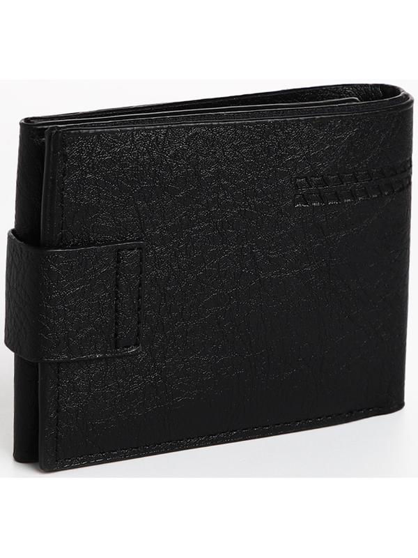 Портмоне мужское на магните, отдел для купюр, для карт, для монет, цвет чёрный