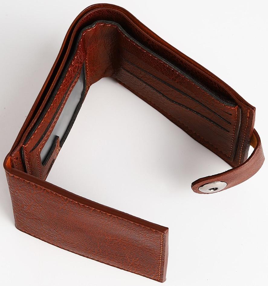 Портмоне мужское на магните, отдел для купюр, для карт, для монет, цвет коричневый