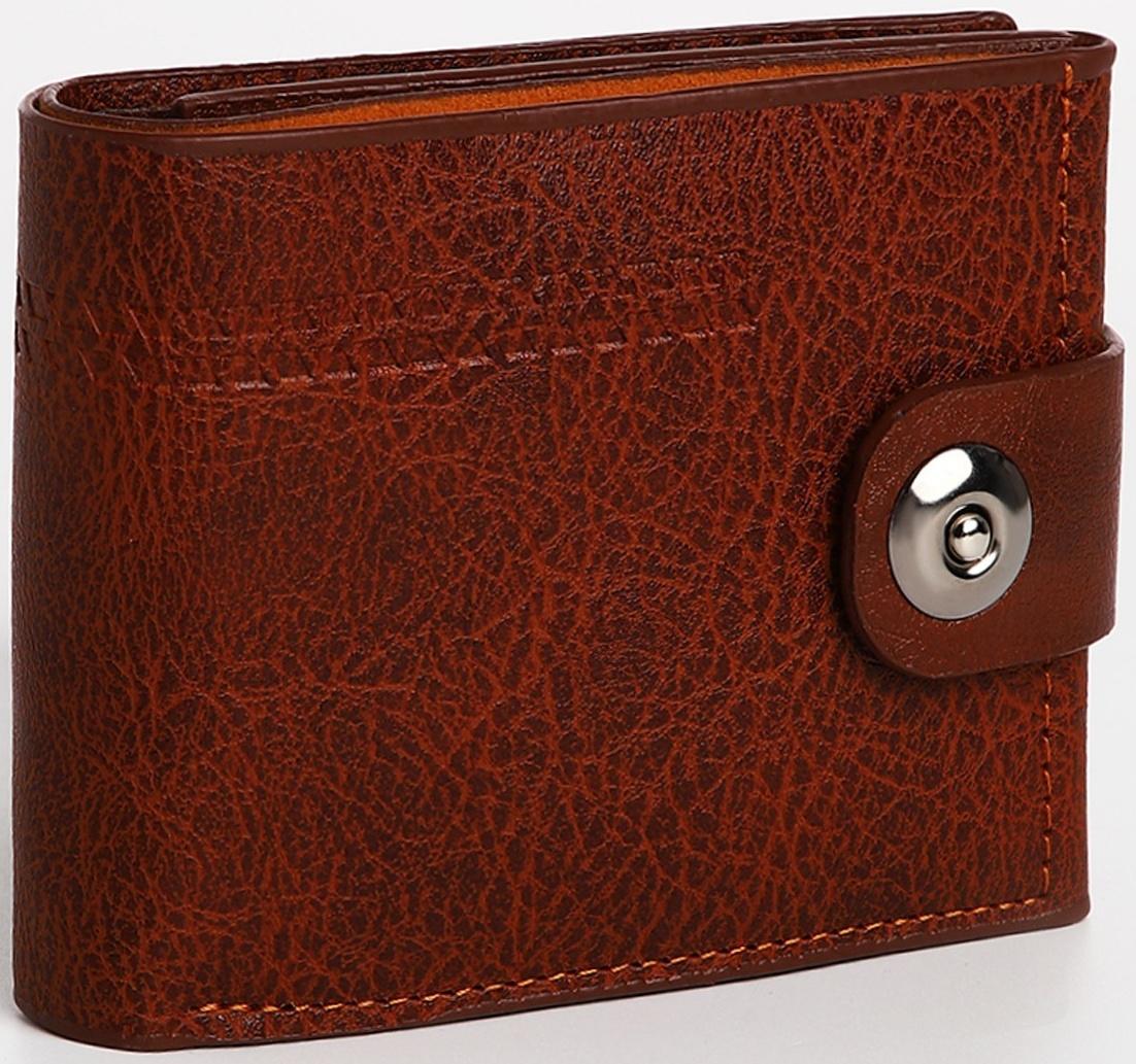 Портмоне мужское на магните, отдел для купюр, для карт, для монет, цвет коричневый