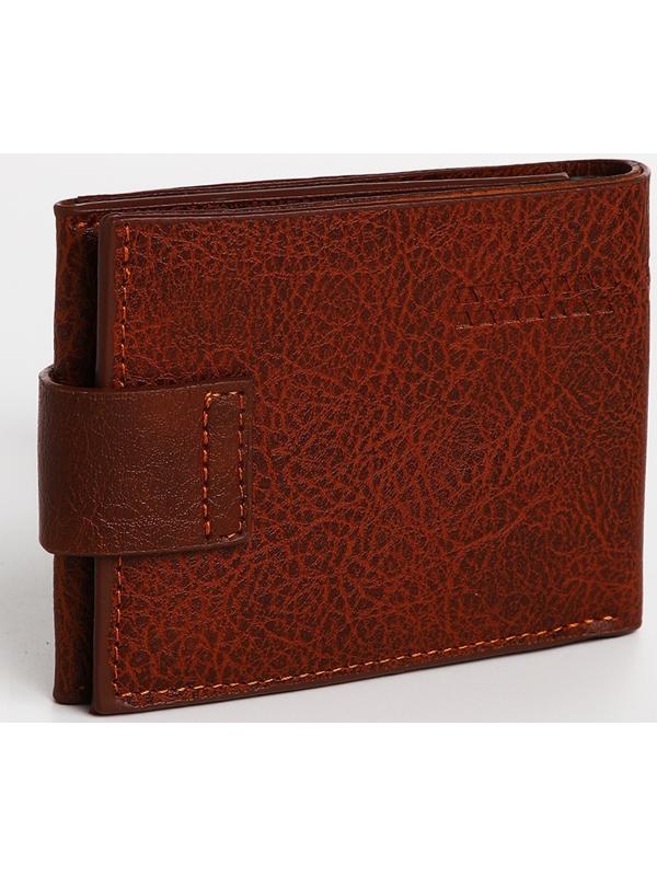 Портмоне мужское на магните, отдел для купюр, для карт, для монет, цвет коричневый