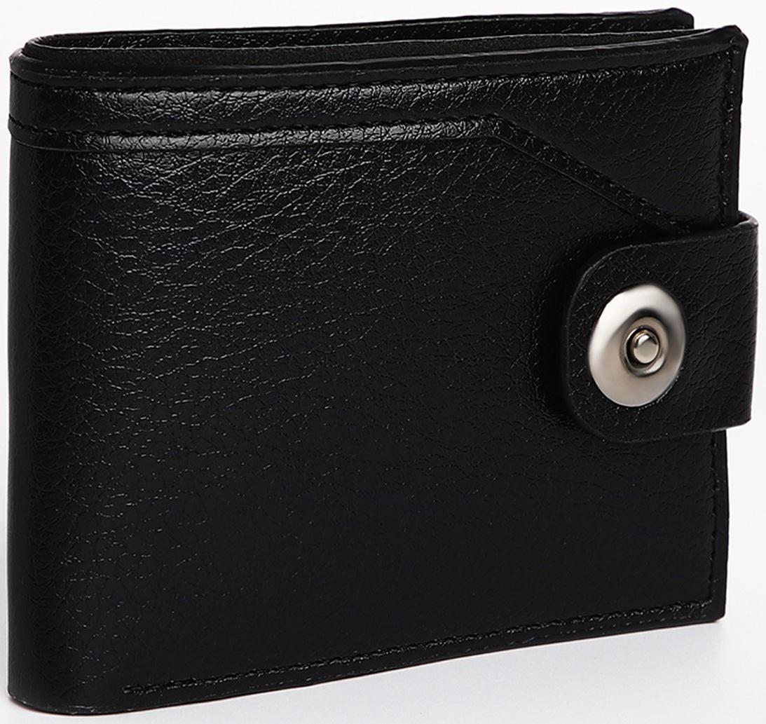 Портмоне мужское на магните, отдел для купюр, для карт, для монет, цвет чёрный