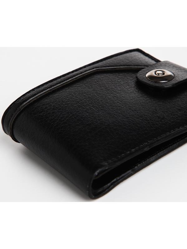 Портмоне мужское на магните, отдел для купюр, для карт, для монет, цвет чёрный