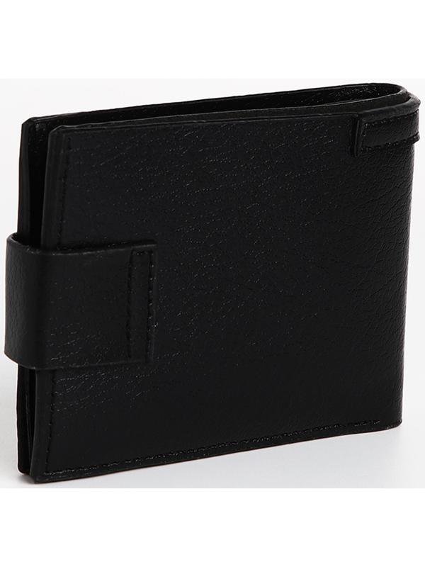 Портмоне мужское на магните, отдел для купюр, для карт, для монет, цвет чёрный