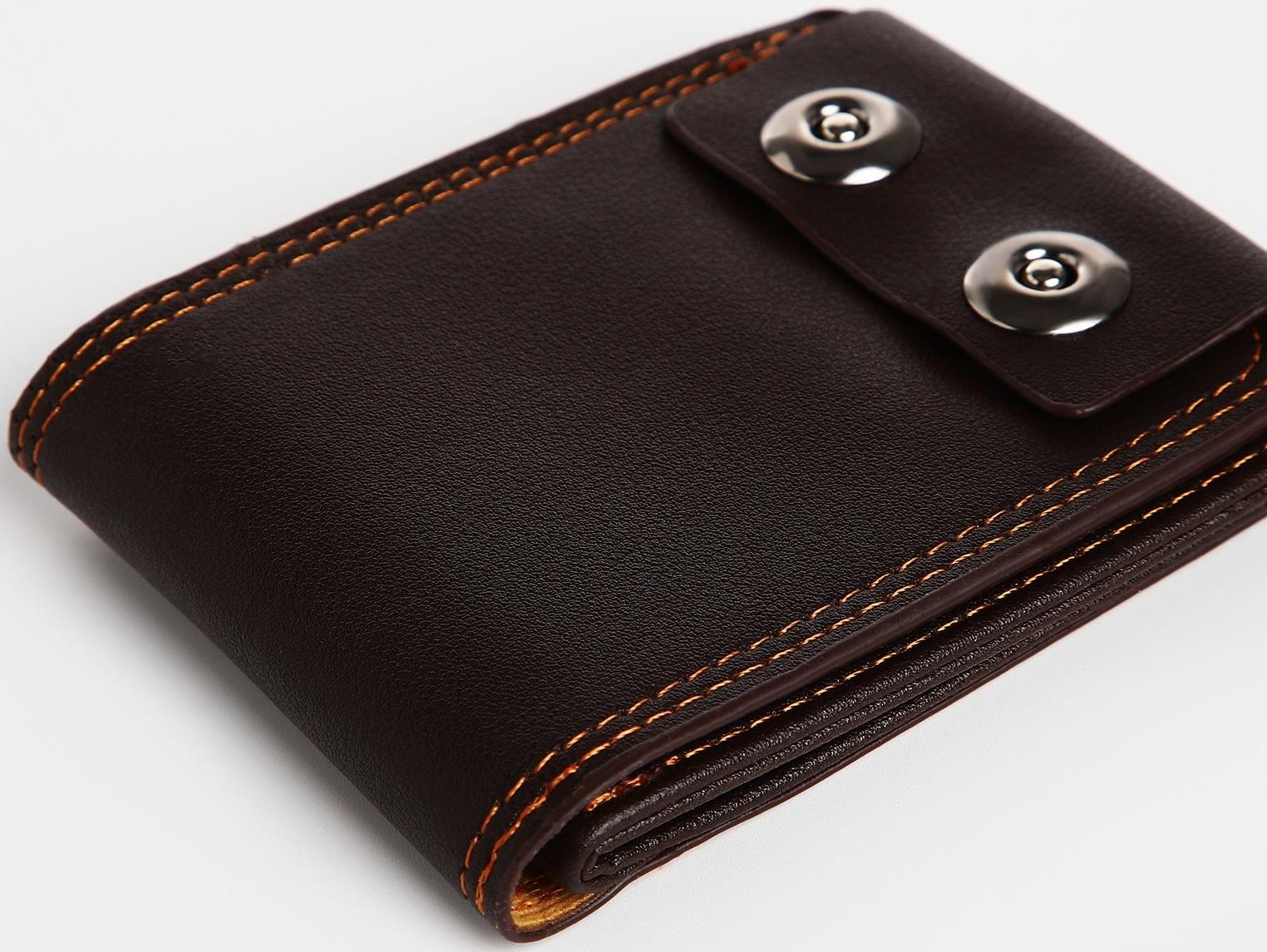 Портмоне на магнитах, цвет коричневый