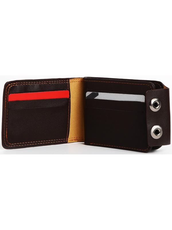 Портмоне на магнитах, цвет коричневый