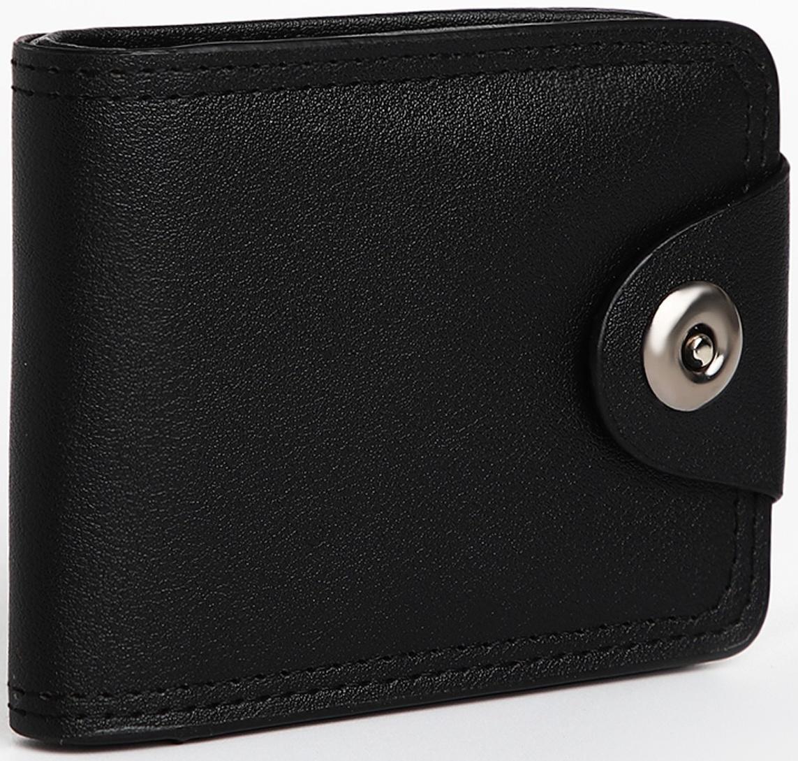 Портмоне мужское на магните, отдел для купюр, для карт, для монет, цвет чёрный