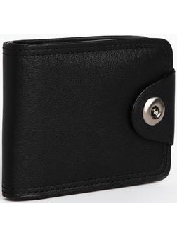 Портмоне мужское на магните, отдел для купюр, для карт, для монет, цвет чёрный