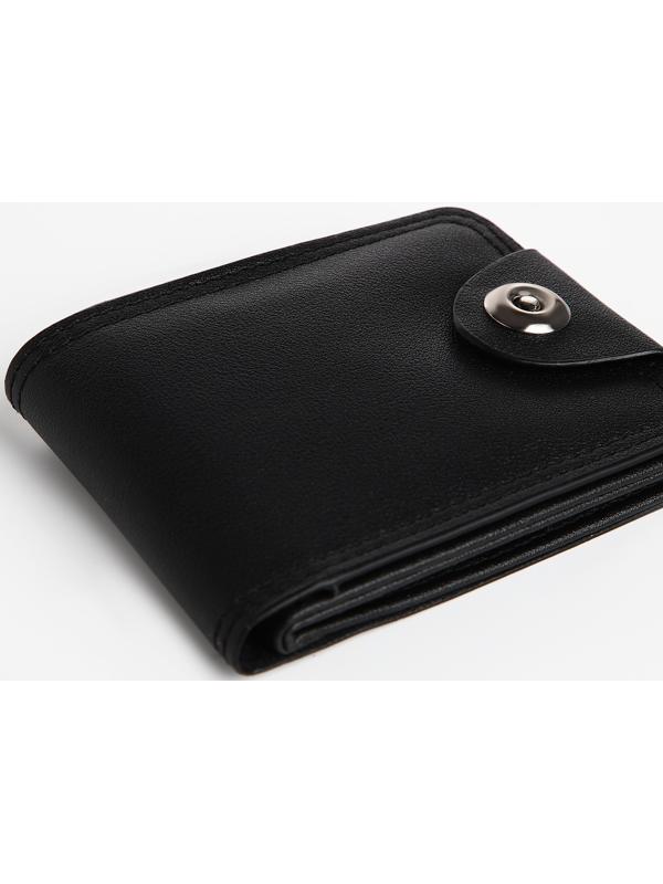 Портмоне мужское на магните, отдел для купюр, для карт, для монет, цвет чёрный