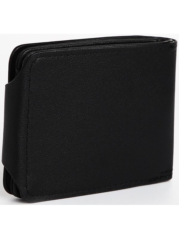 Портмоне мужское на магните, отдел для купюр, для карт, для монет, цвет чёрный