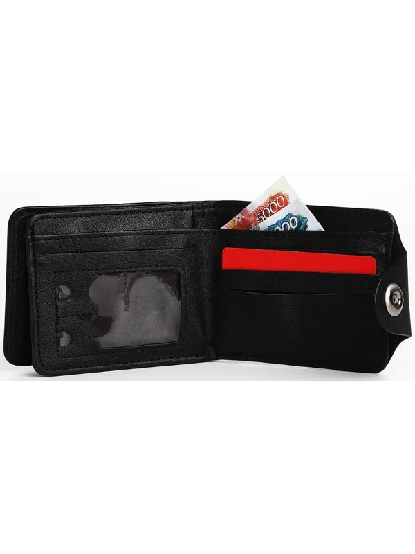 Портмоне мужское на магните, отдел для купюр, для карт, для монет, цвет чёрный