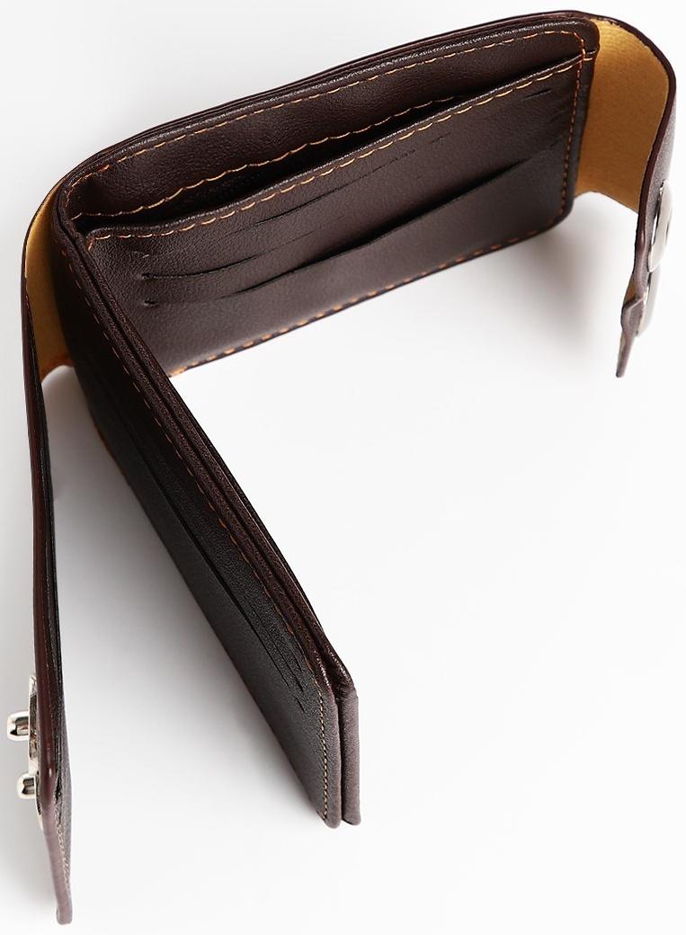 Портмоне мужское на магнитах, отдел для купюр, для карт, для монет, цвет коричневый