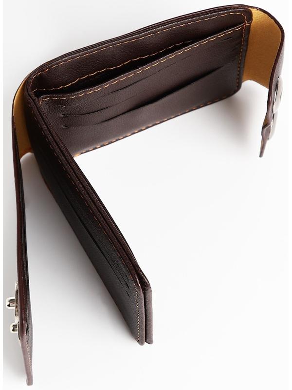 Портмоне мужское на магнитах, отдел для купюр, для карт, для монет, цвет коричневый