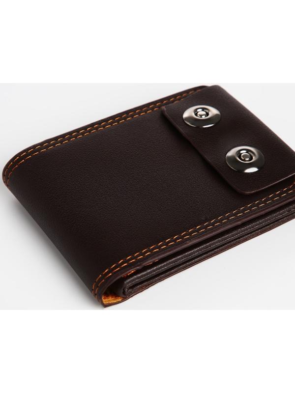 Портмоне мужское на магнитах, отдел для купюр, для карт, для монет, цвет коричневый