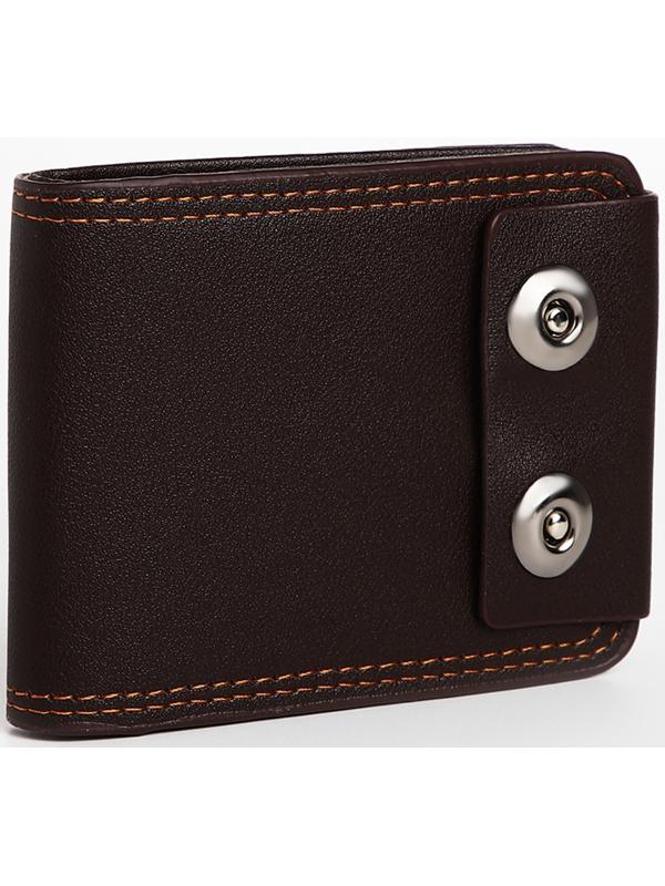 Портмоне мужское на магнитах, отдел для купюр, для карт, для монет, цвет коричневый