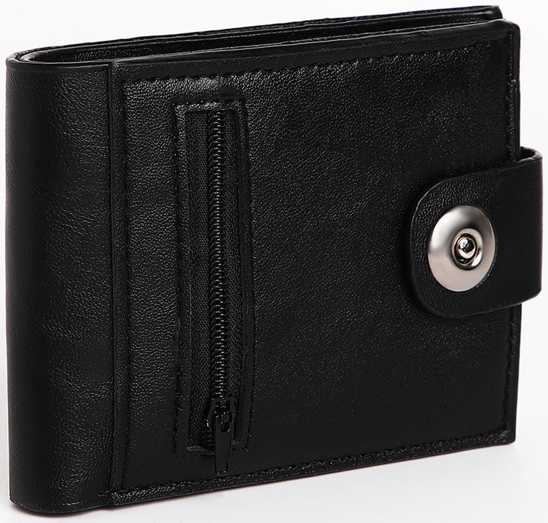 Портмоне мужское на магните, отдел для купюр, для карт, для монет, цвет чёрный