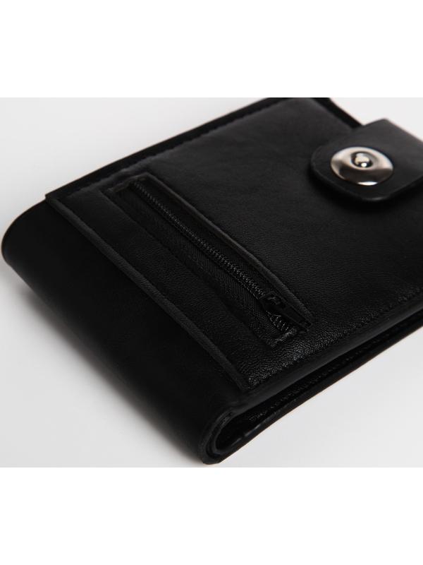 Портмоне мужское на магните, отдел для купюр, для карт, для монет, цвет чёрный