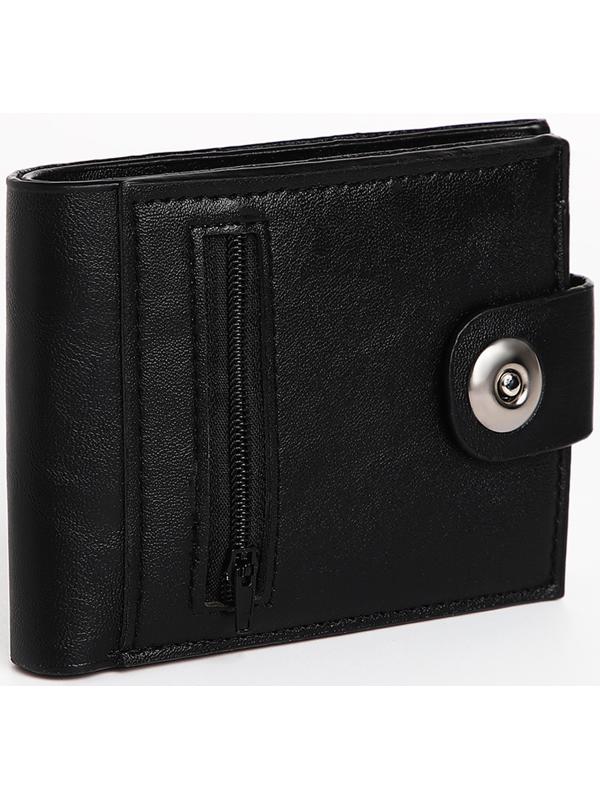 Портмоне мужское на магните, отдел для купюр, для карт, для монет, цвет чёрный