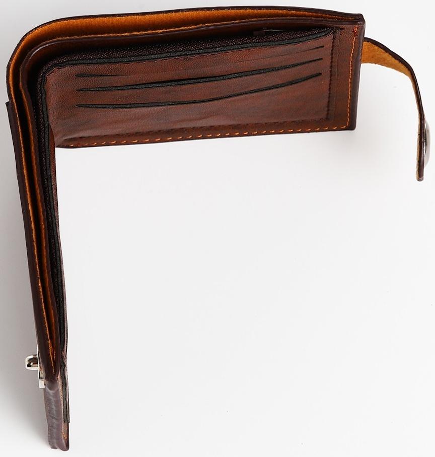 Портмоне мужское на магните, отдел для купюр, для карт, для монет, цвет коричневый