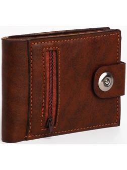 Портмоне мужское на магните, отдел для купюр, для карт, для монет, цвет коричневый