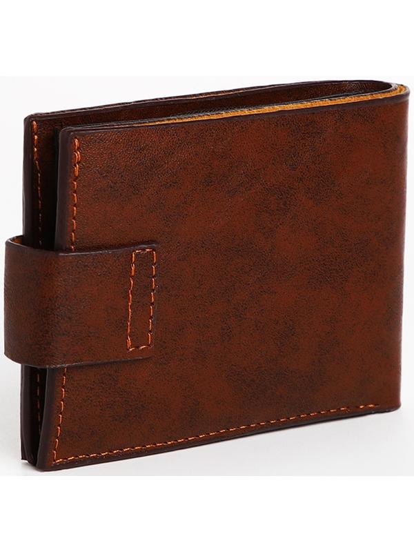 Портмоне мужское на магните, отдел для купюр, для карт, для монет, цвет коричневый