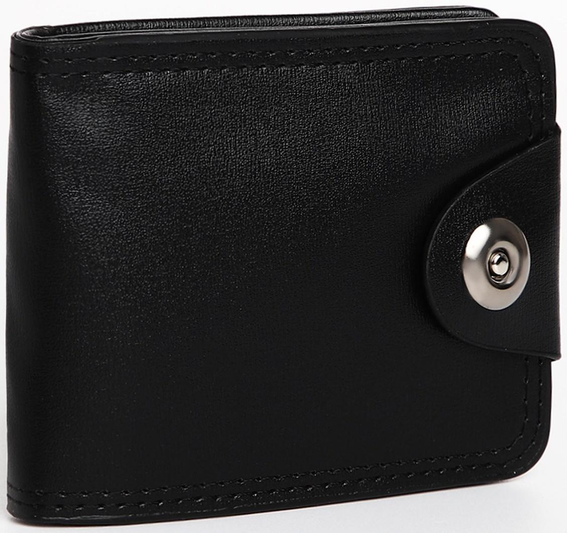 Портмоне мужское на магните, отдел для купюр, для карт, для монет, цвет чёрный