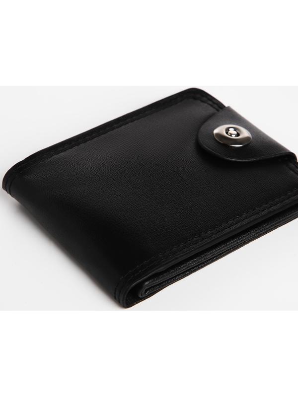 Портмоне мужское на магните, отдел для купюр, для карт, для монет, цвет чёрный