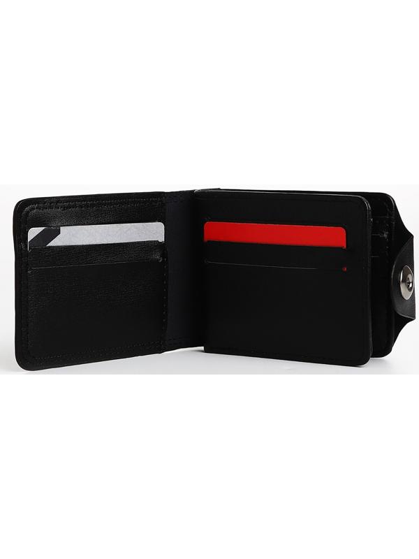 Портмоне мужское на магните, отдел для купюр, для карт, для монет, цвет чёрный