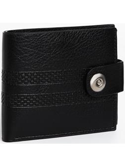 Портмоне мужское на магните, отдел для купюр, для карт, для монет, цвет черный