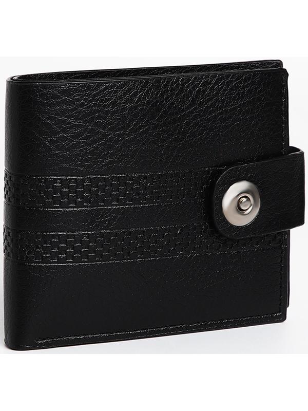 Портмоне мужское на магните, отдел для купюр, для карт, для монет, цвет черный
