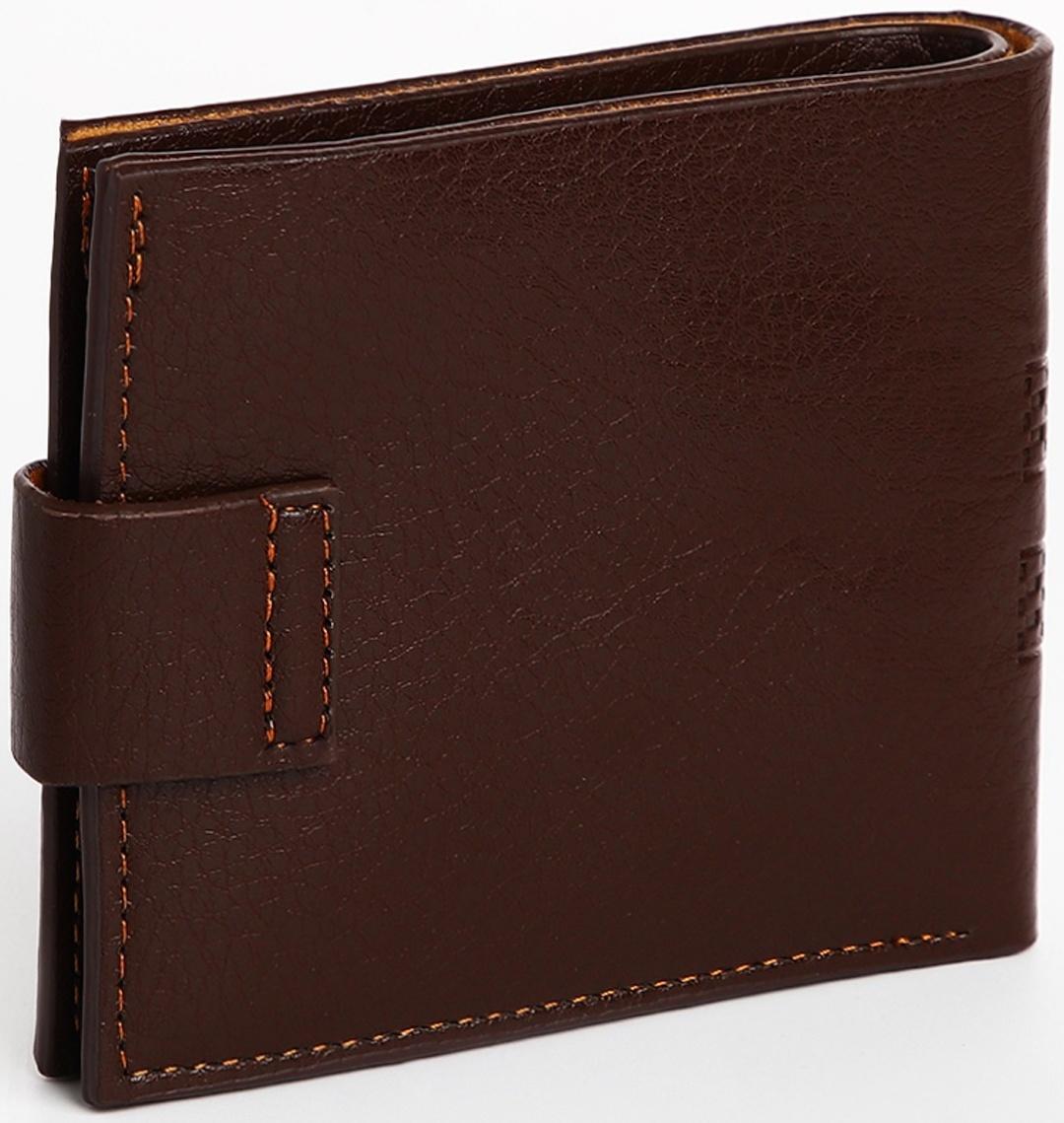 Портмоне мужское на магните, отдел для купюр, для карт, для монет, цвет коричневый