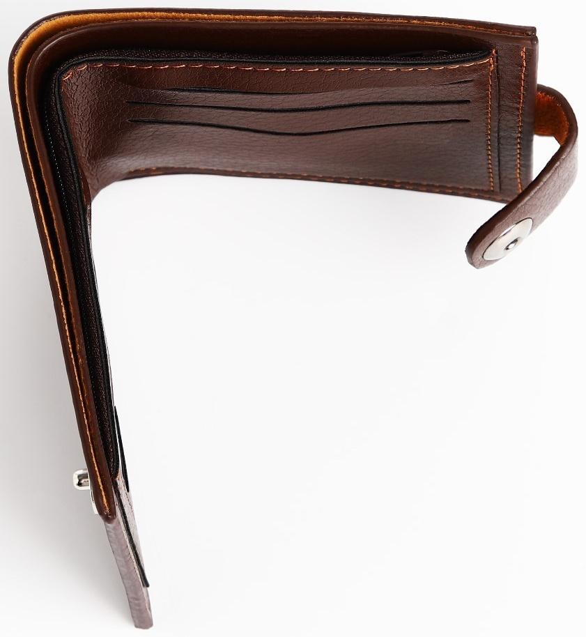 Портмоне мужское на магните, отдел для купюр, для карт, для монет, цвет коричневый