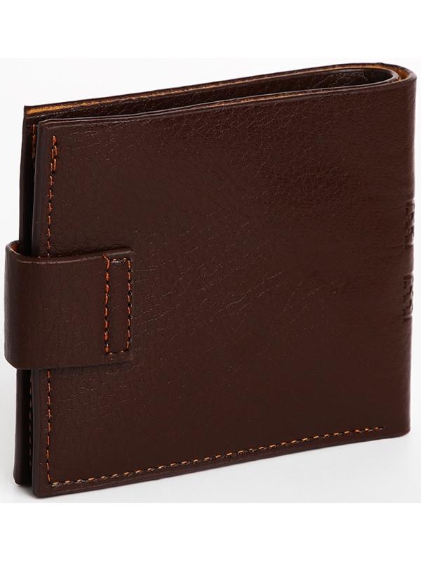 Портмоне мужское на магните, отдел для купюр, для карт, для монет, цвет коричневый